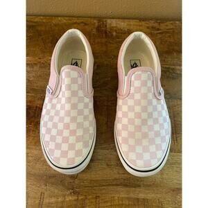 Van’s Shoes Slip On Classic Checkerboard Pink and White Kid’s size 5